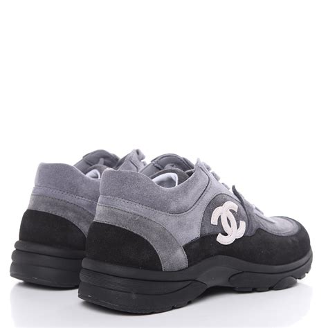 chanel sneakers black and grey